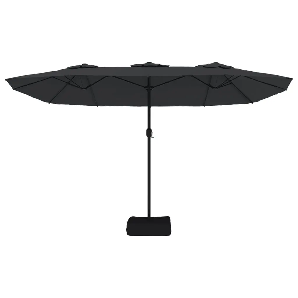 Double-Head Garden Parasol with LED Lights