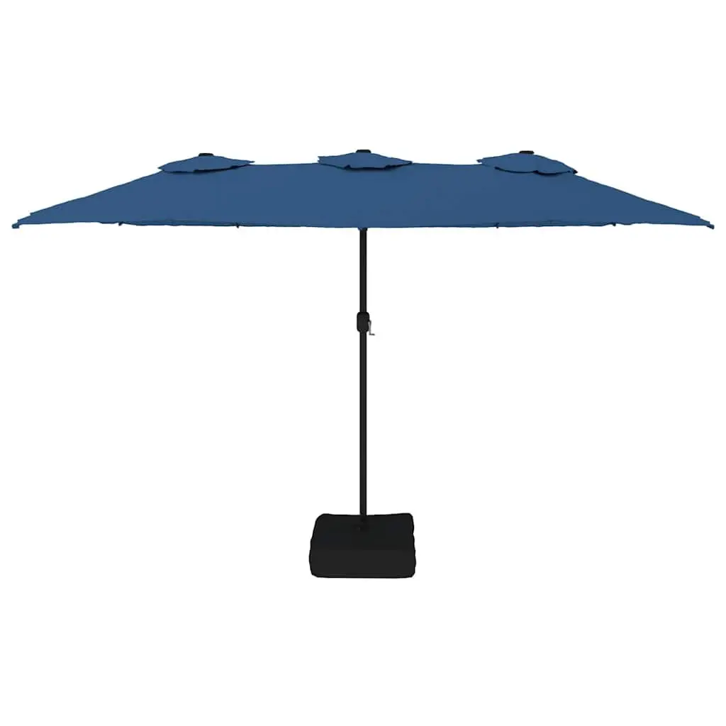 Double-Head Garden Parasol with LED Lights