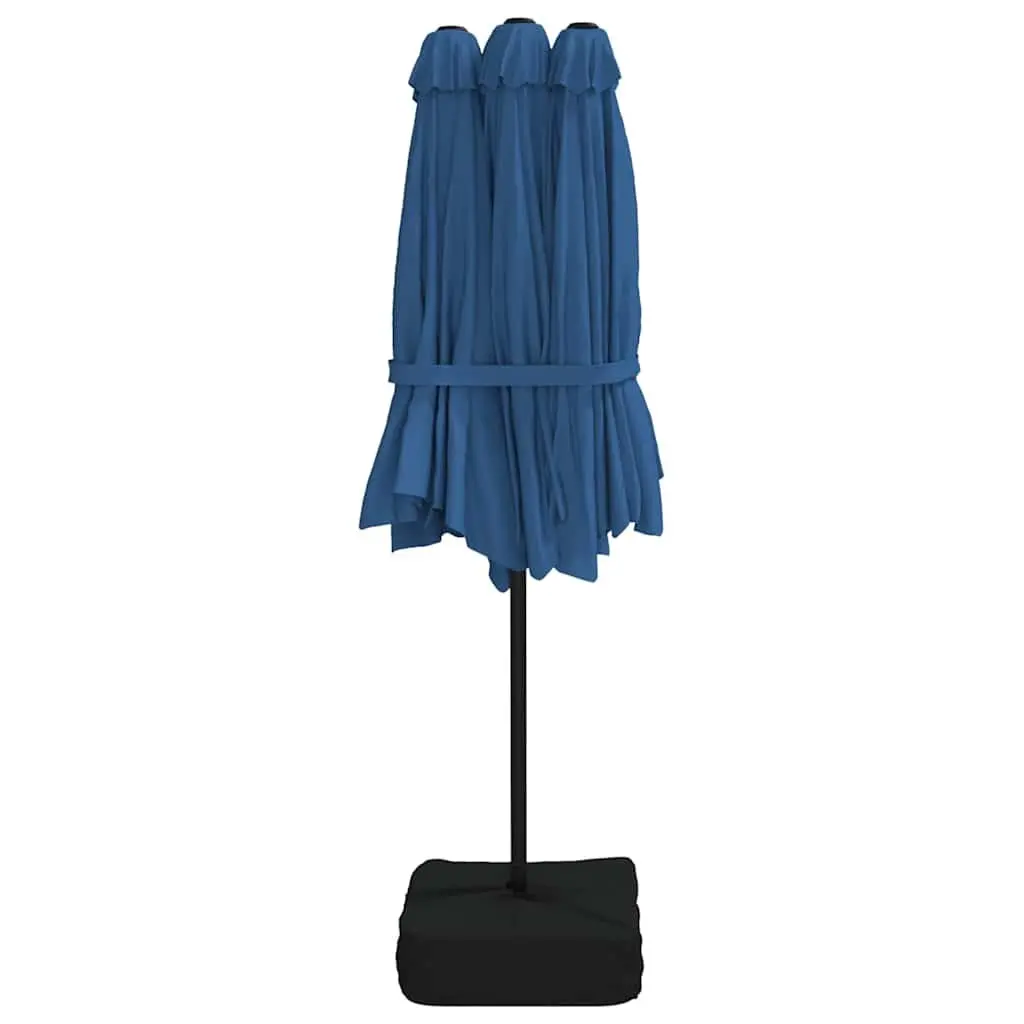 Double-Head Garden Parasol with LED Lights