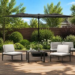 Sturdy Double-Head Garden Parasol in Anthracite
