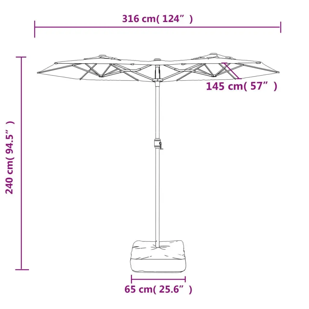 Double-Head Garden Parasol in Anthracite