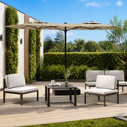 Durable Double-Head Garden Parasol for Ultimate Shade