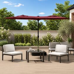 Premium Double-Head Garden Parasol in Red