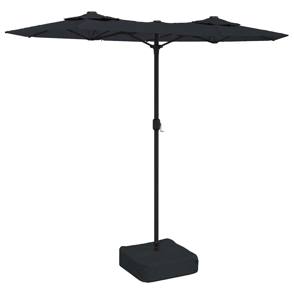 Black Double-Head Garden Parasol for Maximum Shade