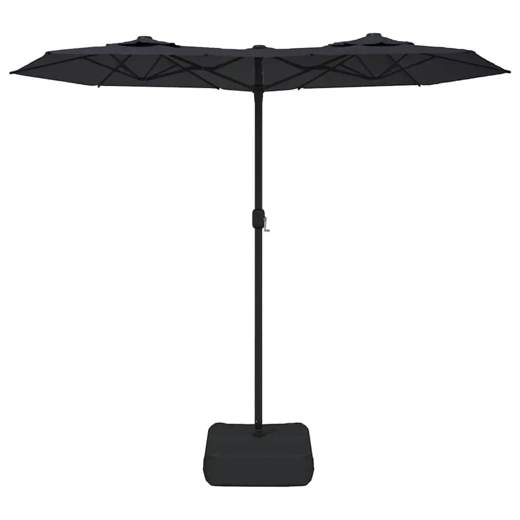 Black Double-Head Garden Parasol for Maximum Shade
