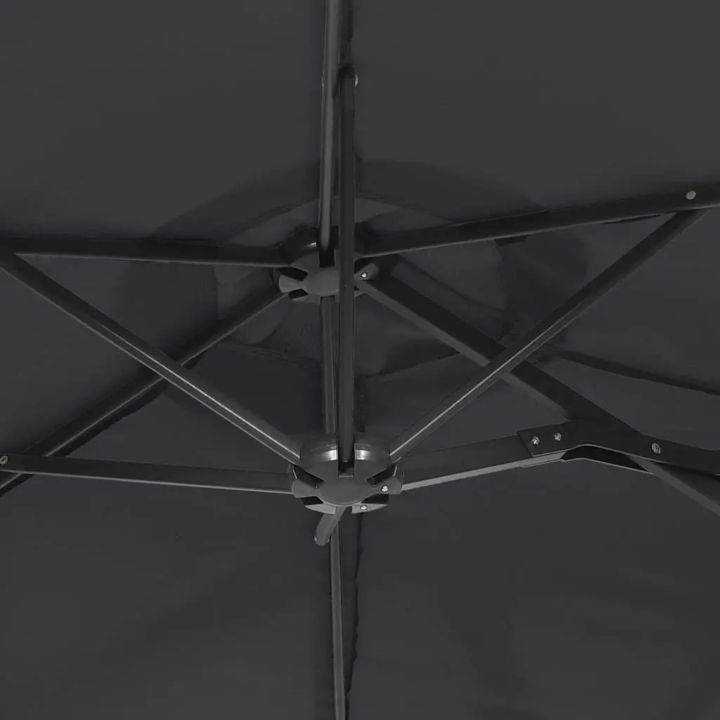 Black Double-Head Garden Parasol for Maximum Shade
