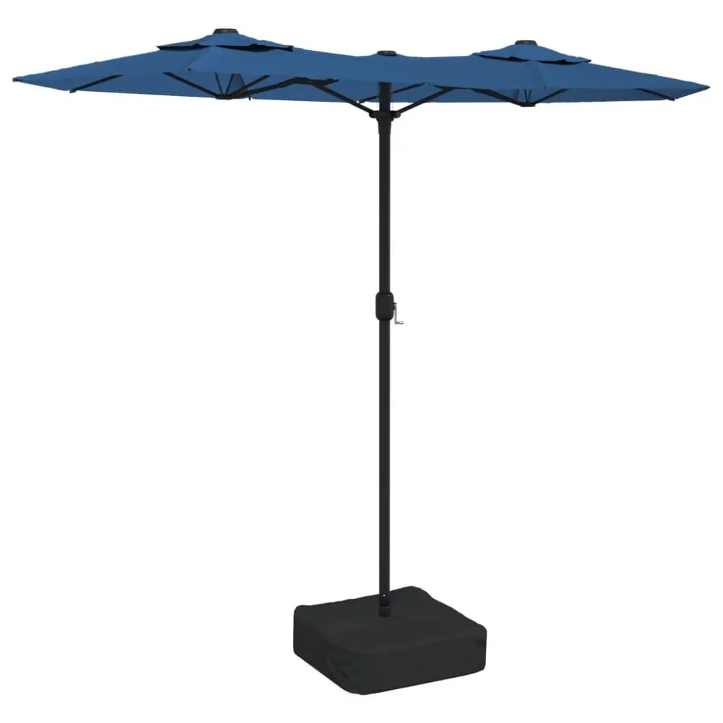 Double-Head Garden Parasol Polyester 316 x 145 cm Azure Blue