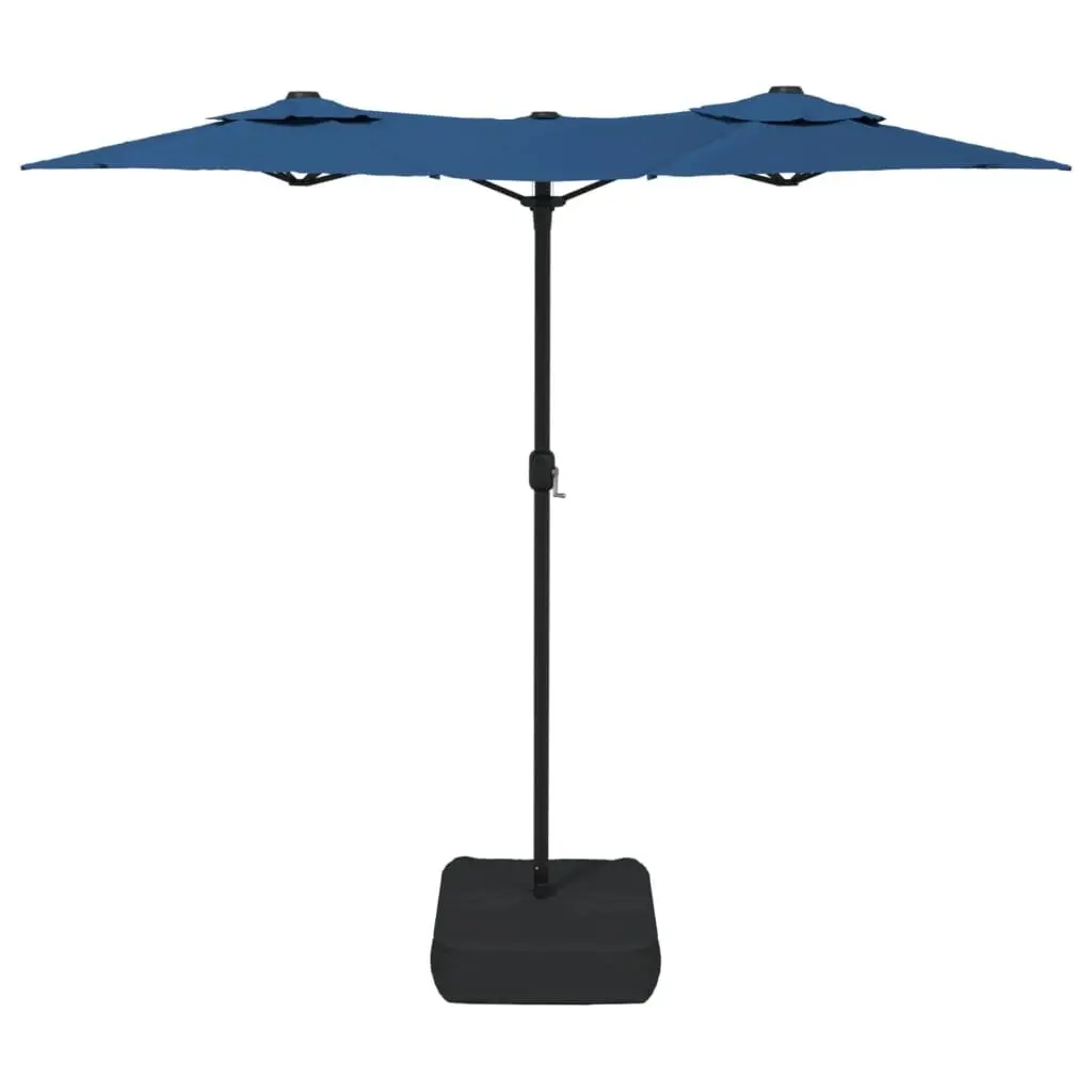 Double-Head Garden Parasol Polyester 316 x 145 cm Azure Blue