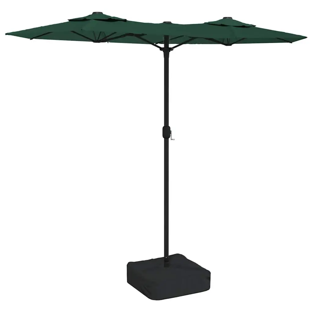 Double-Head Garden Parasol with LED Lights