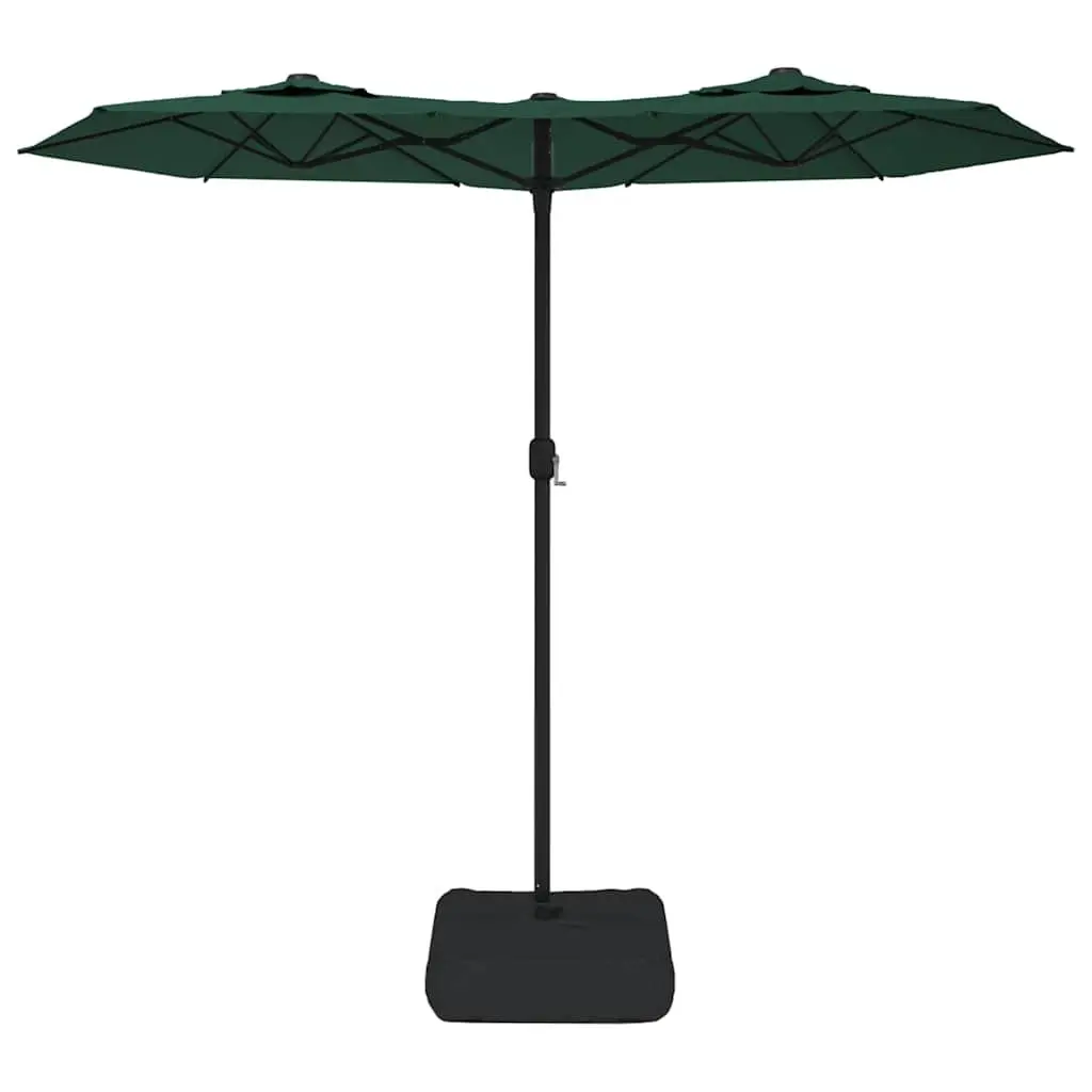 Double-Head Garden Parasol with LED Lights