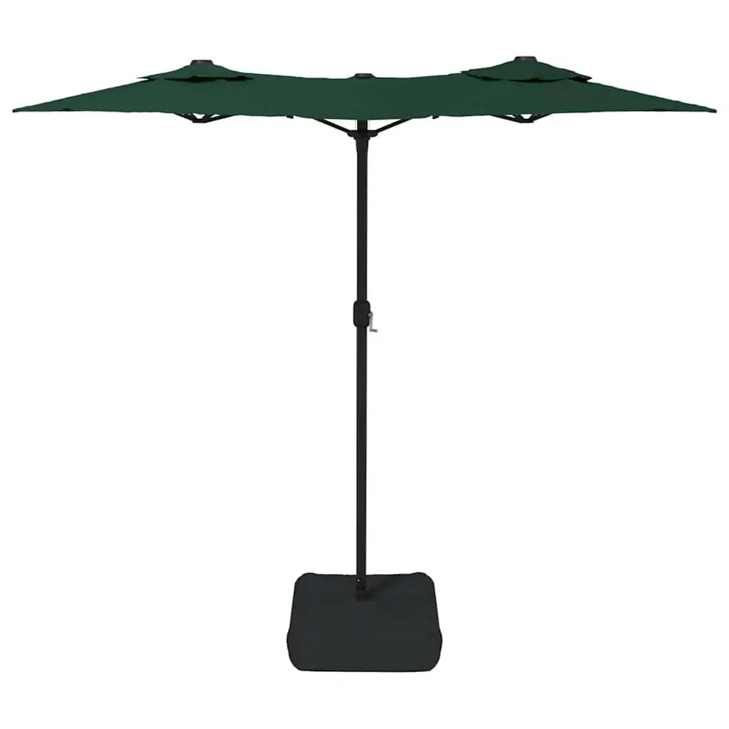 Double-Head Garden Parasol with LED Lights