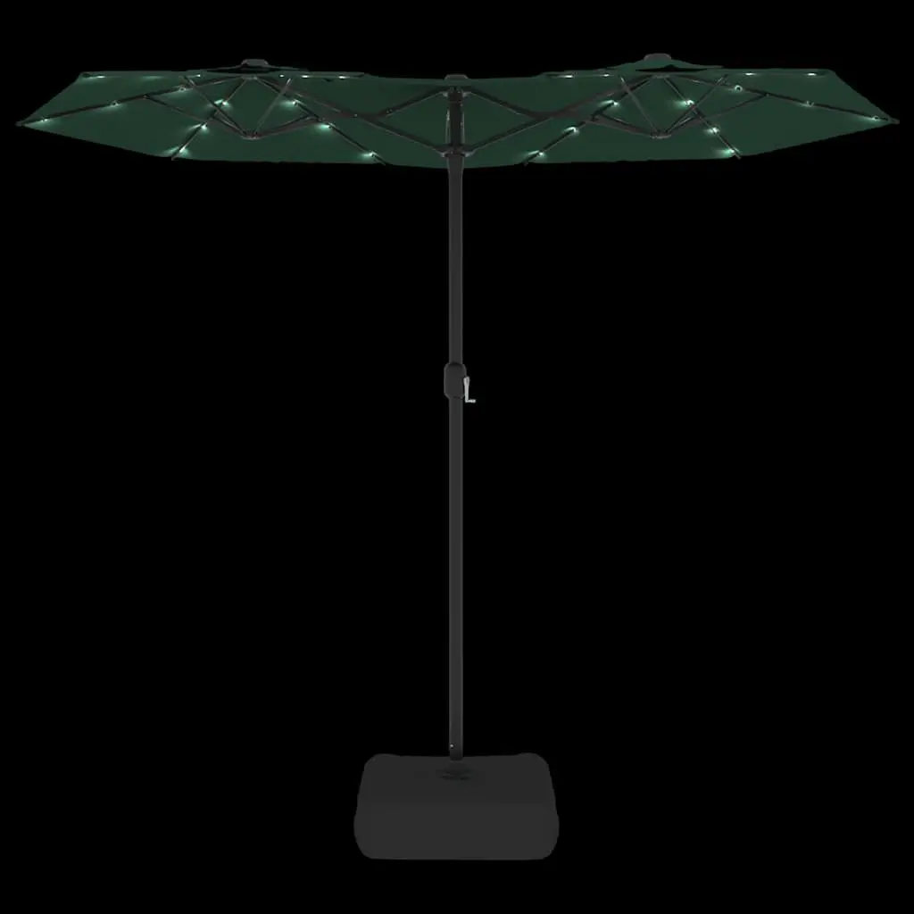 Double-Head Garden Parasol with LED Lights