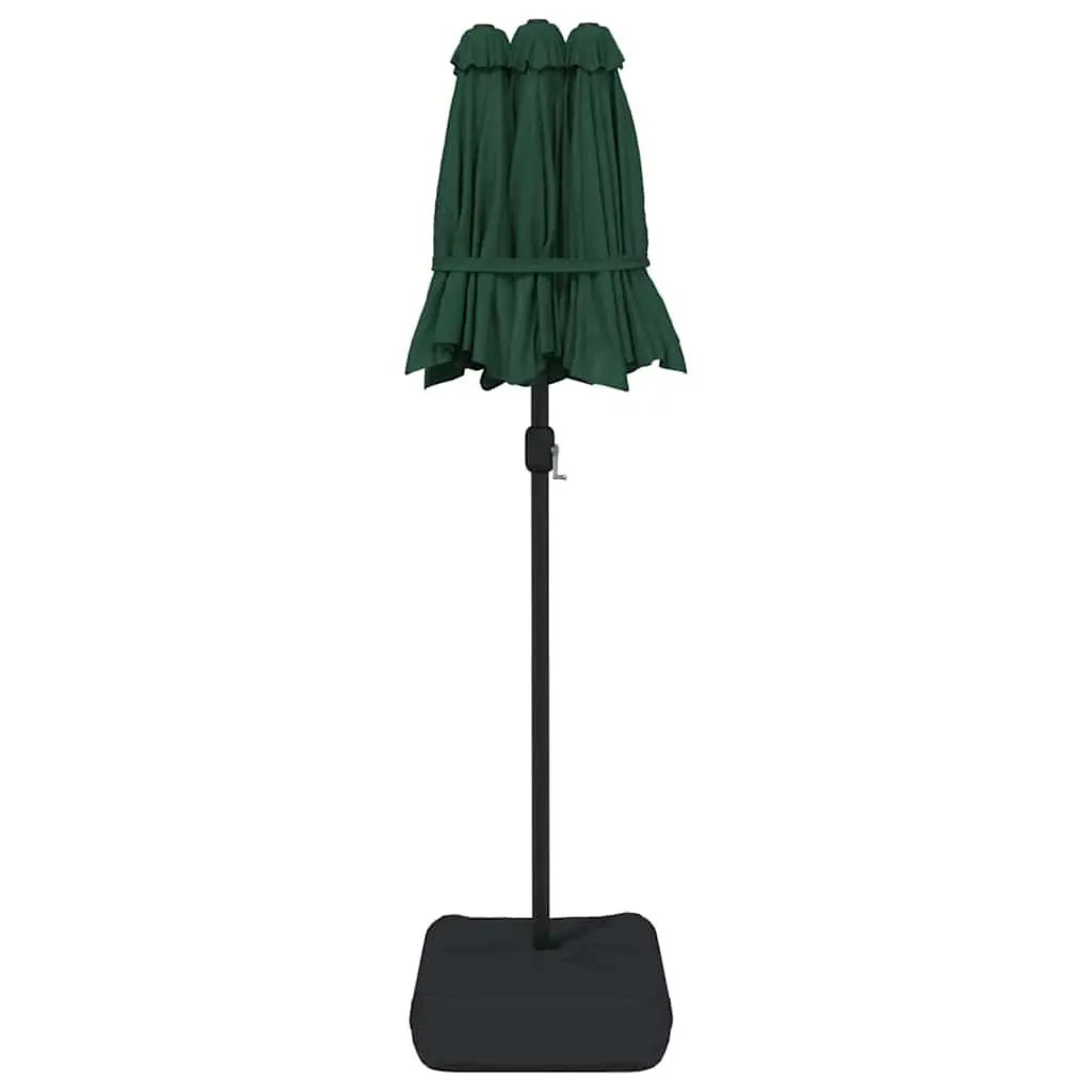 Double-Head Garden Parasol with LED Lights