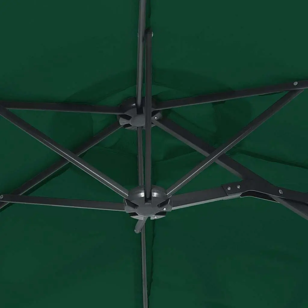 Double-Head Garden Parasol with LED Lights