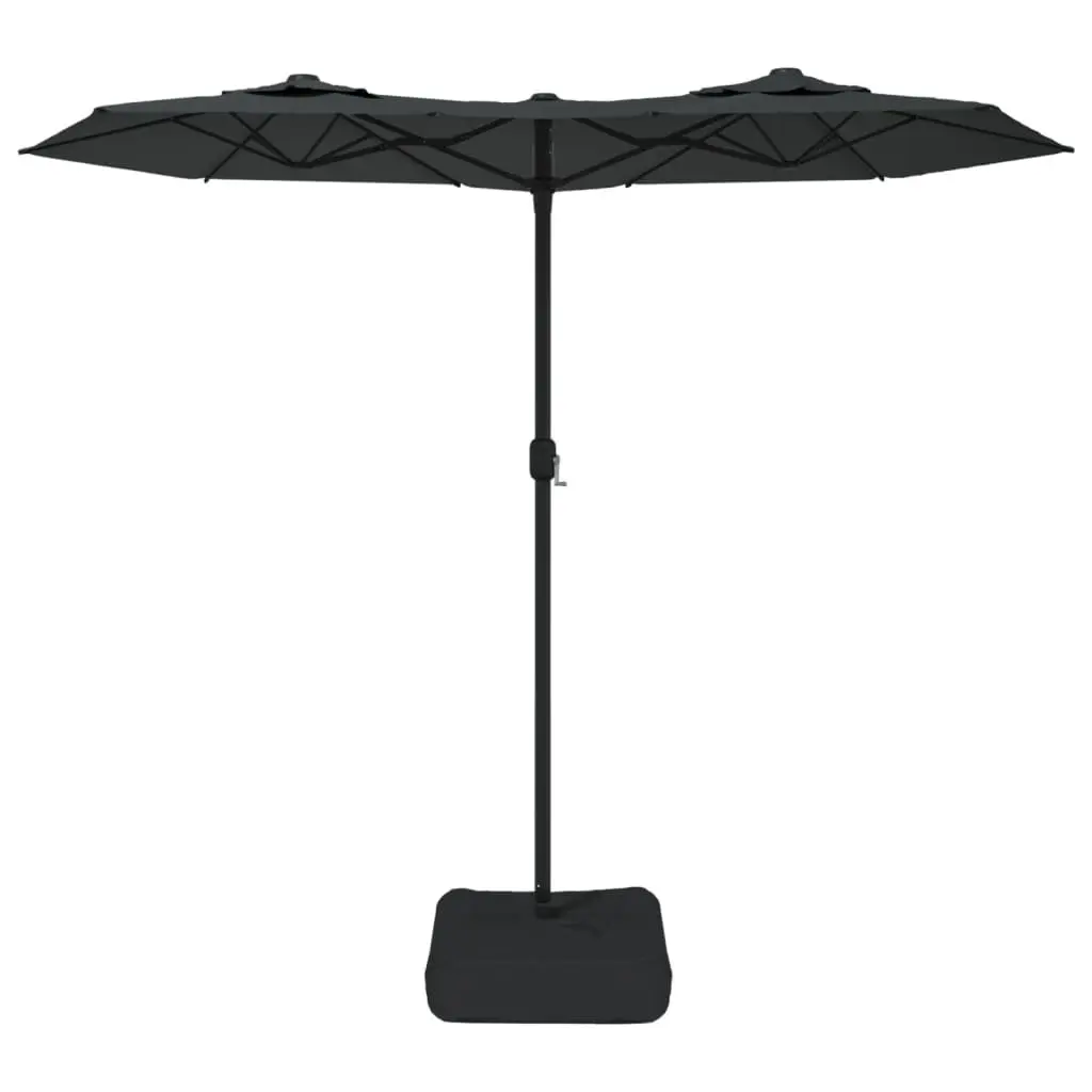 Double-Head Garden Parasol with LED Lights 316x145cm