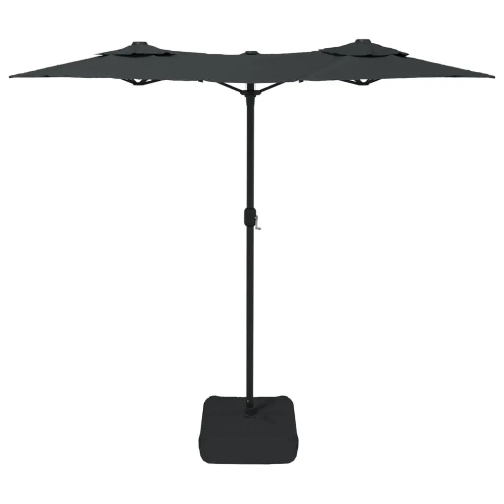 Double-Head Garden Parasol with LED Lights 316x145cm