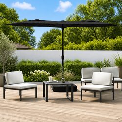 High-Quality Double-Head Garden Parasol with LED Lights