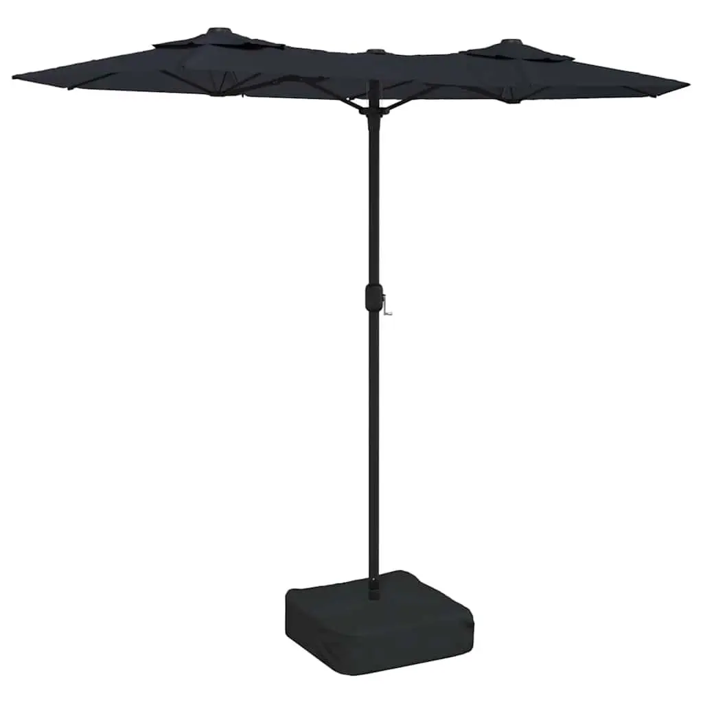 Double-Head Garden Parasol Polyester 316 x 145 cm Black