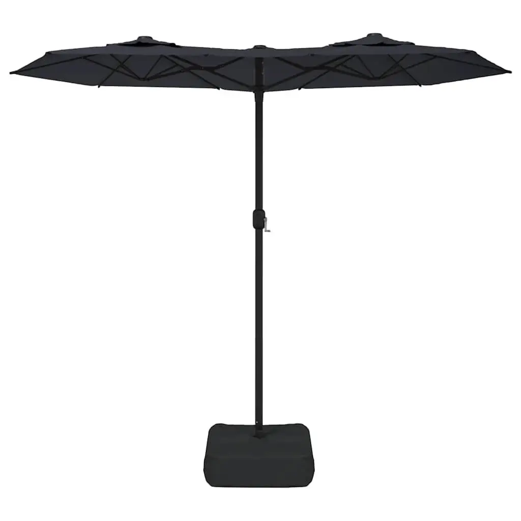 Double-Head Garden Parasol Polyester 316 x 145 cm Black