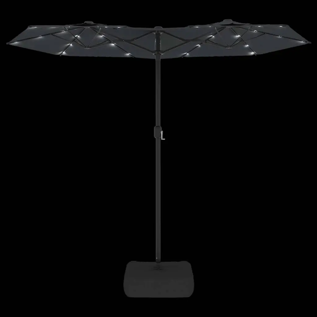 Double-Head Garden Parasol Polyester 316 x 145 cm Black