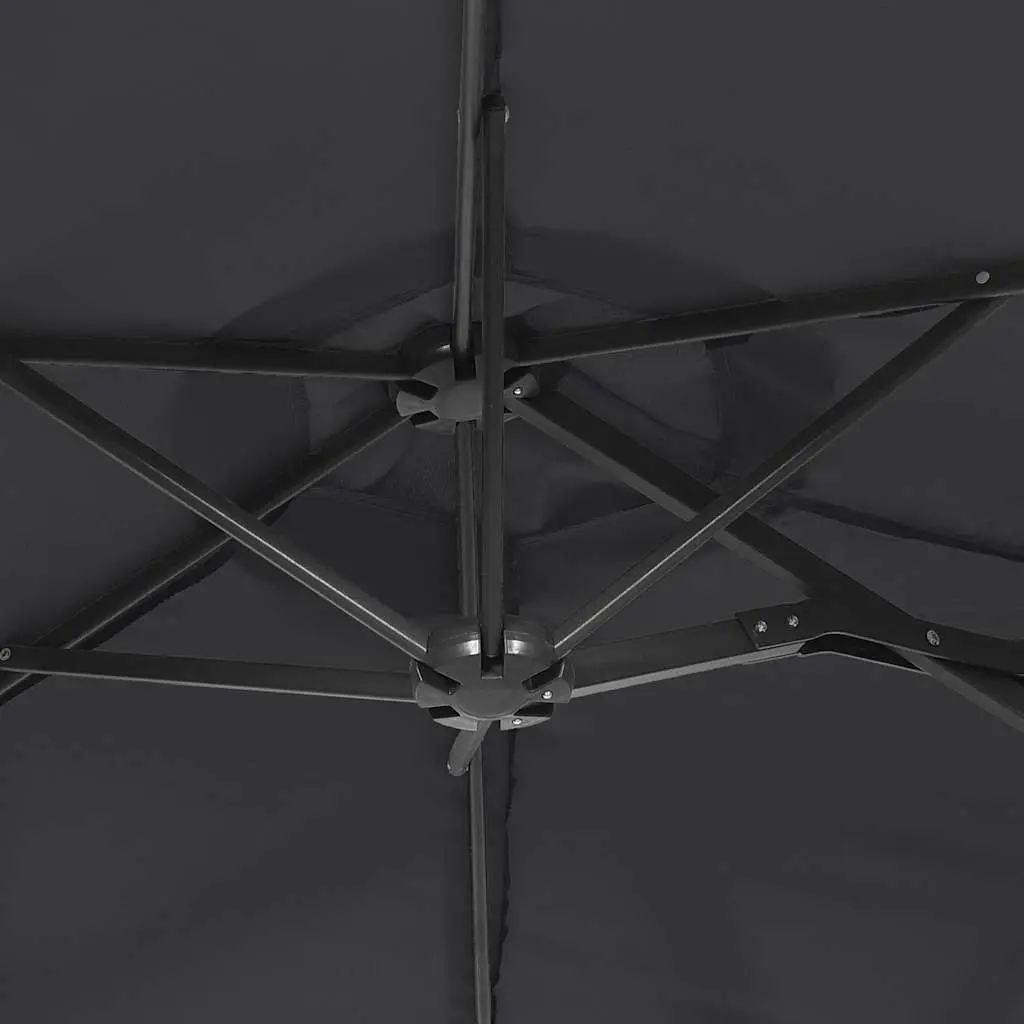 Double-Head Garden Parasol Polyester 316 x 145 cm Black