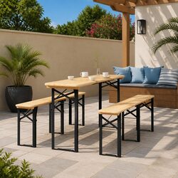 Premium 3 Piece Folding Beer Table Set for Outdoors