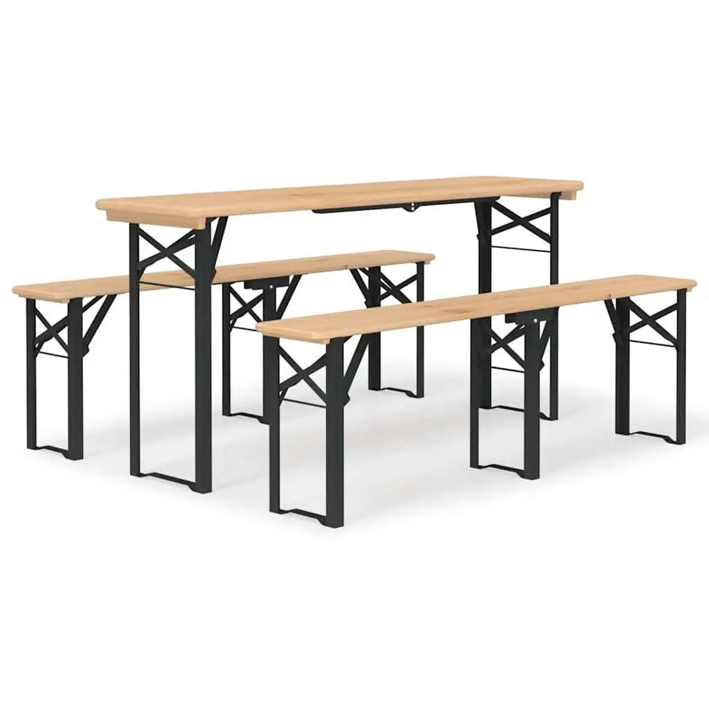 3 Piece Folding Beer Table Set for Outdoors