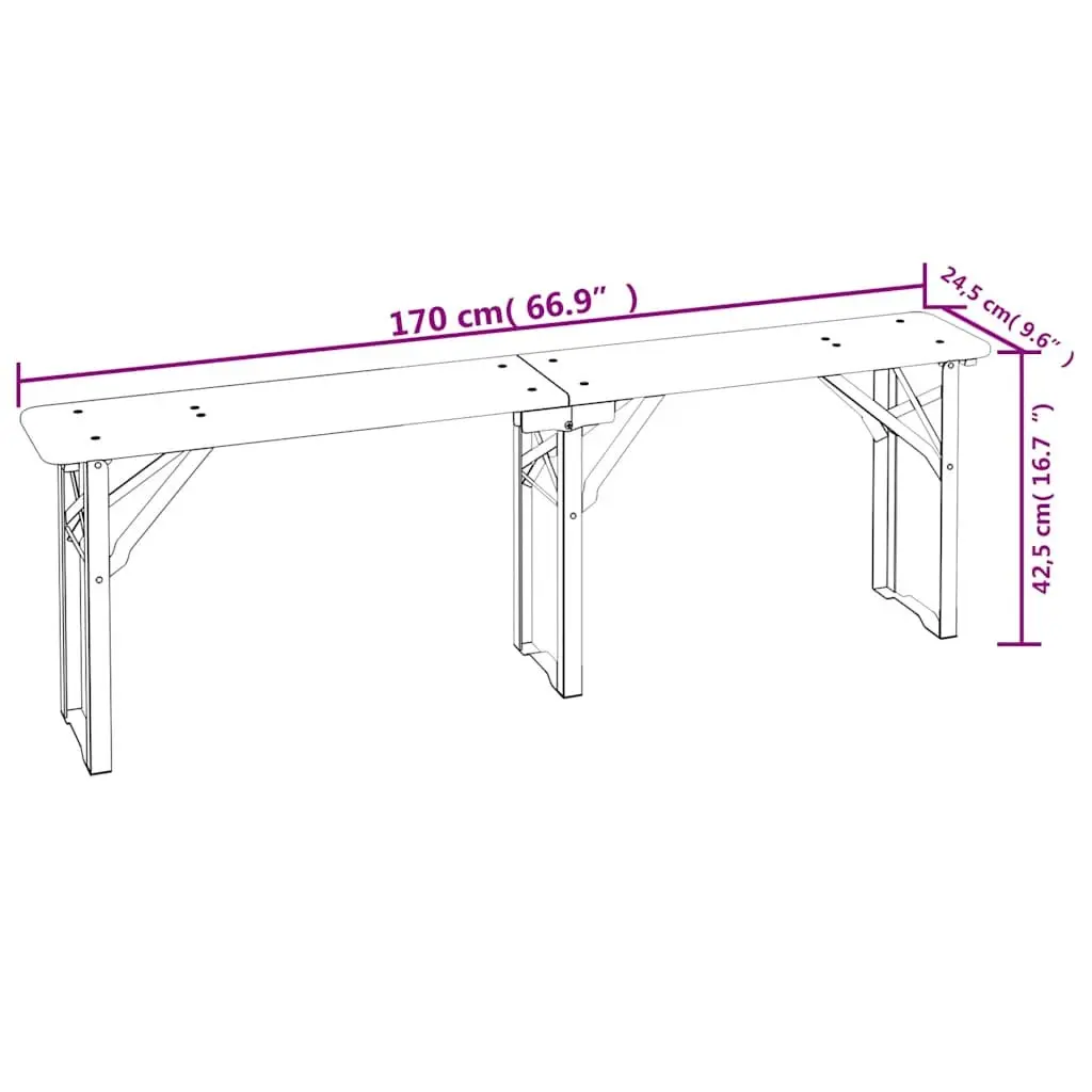 3 Piece Folding Beer Table Set for Outdoors