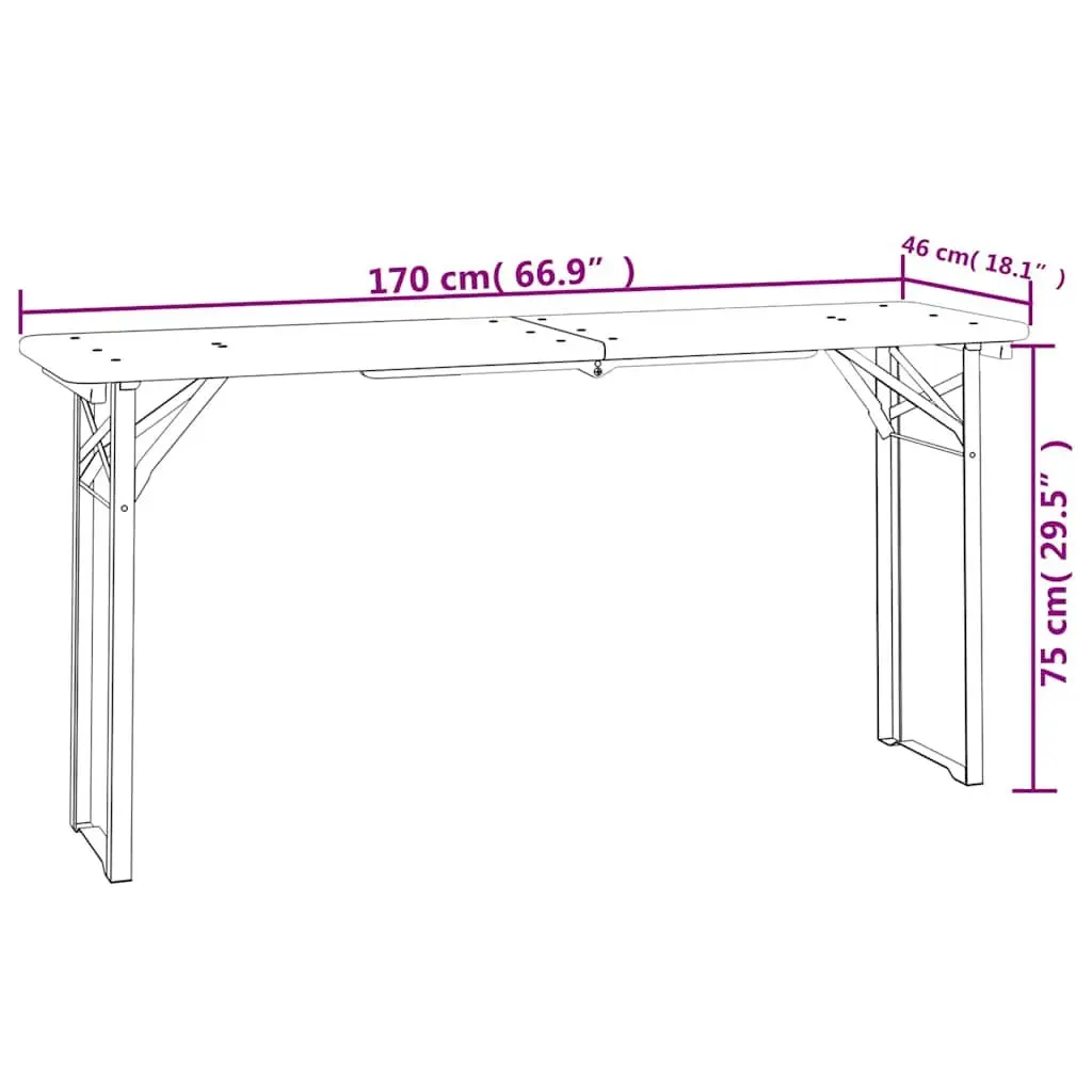 3 Piece Folding Beer Table Set for Outdoors