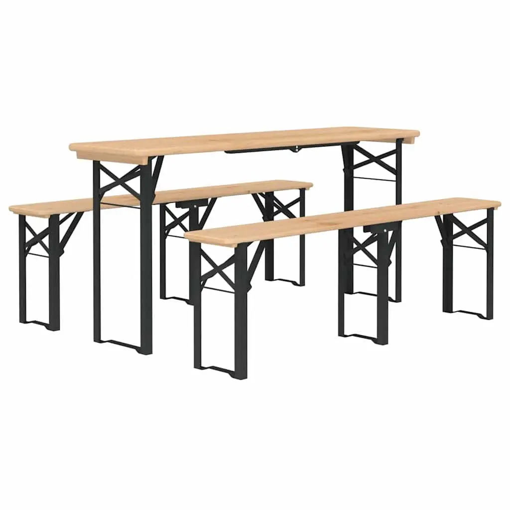 3 Piece Folding Beer Table Set for Outdoors