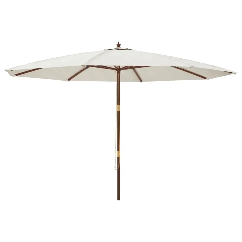 Wooden Pole Garden Parasol with UV-Protection Canopy