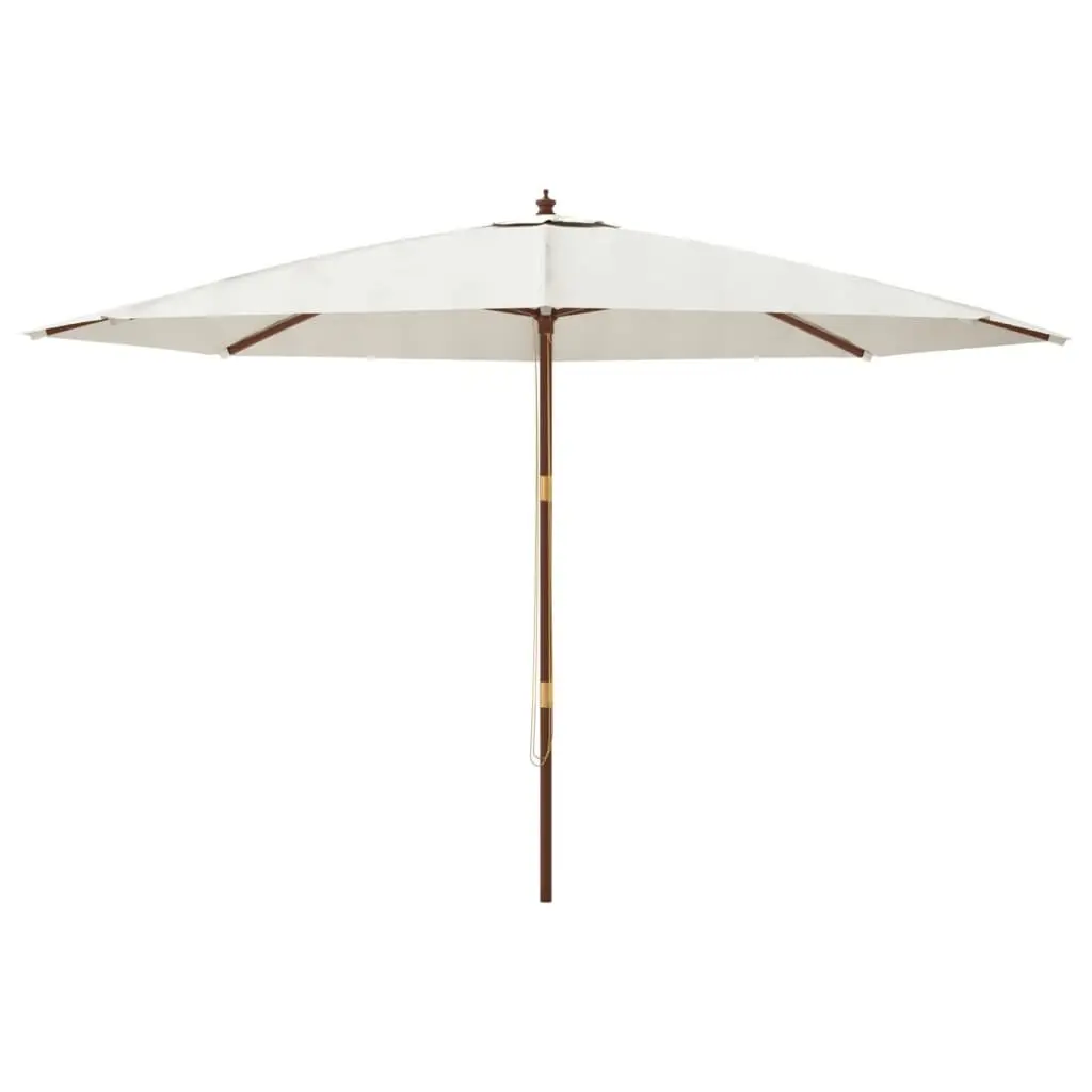 Wooden Pole Garden Parasol with UV-Protection Canopy