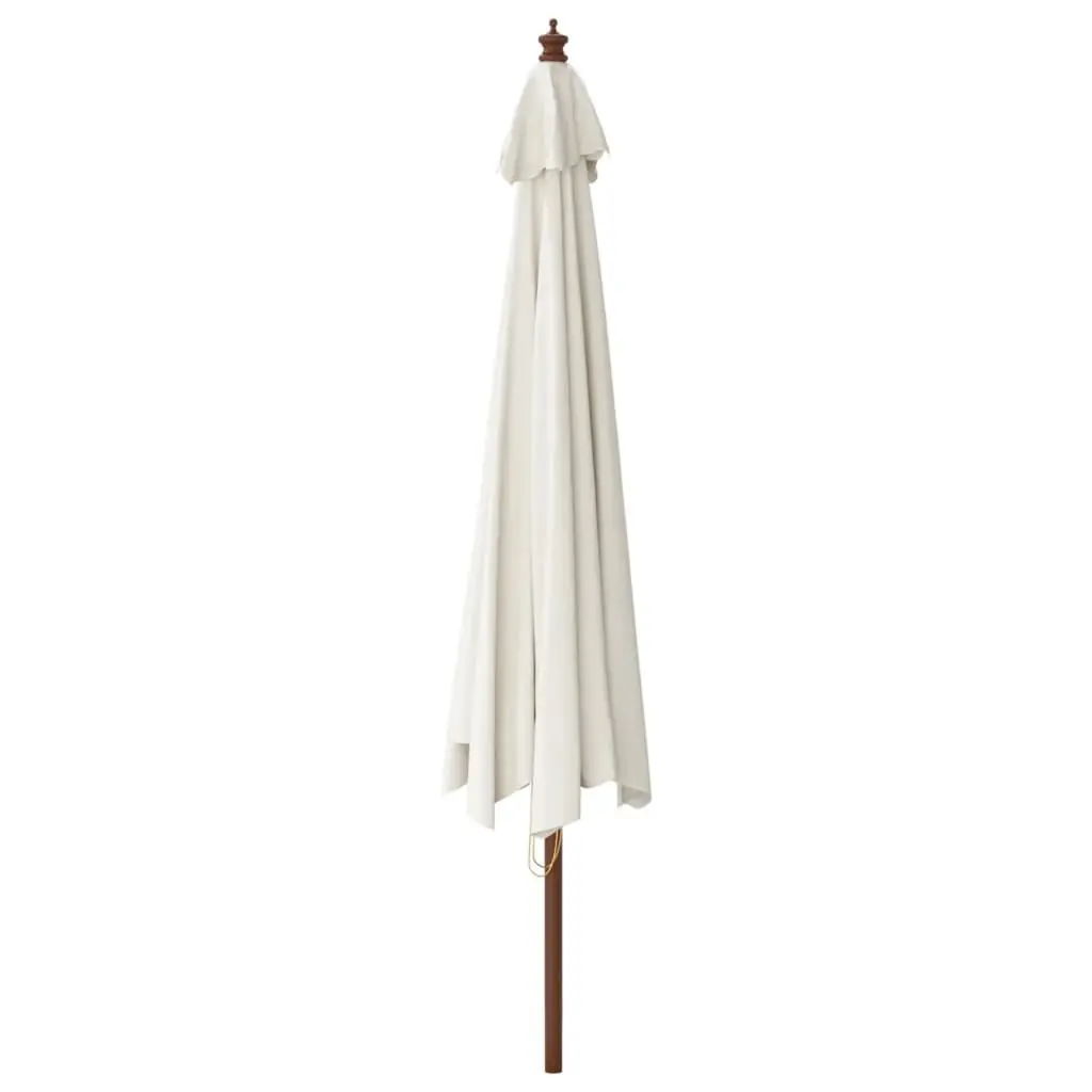 Wooden Pole Garden Parasol with UV-Protection Canopy