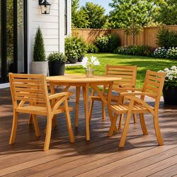 Solid Acacia Wood Round Garden Table Ø 110 cm