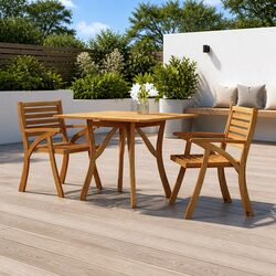 Solid Acacia Wood Garden Table 85x85x75 cm Brown