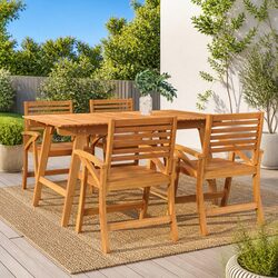 Solid Acacia Wood Dining Table for Garden 150x90x75cm