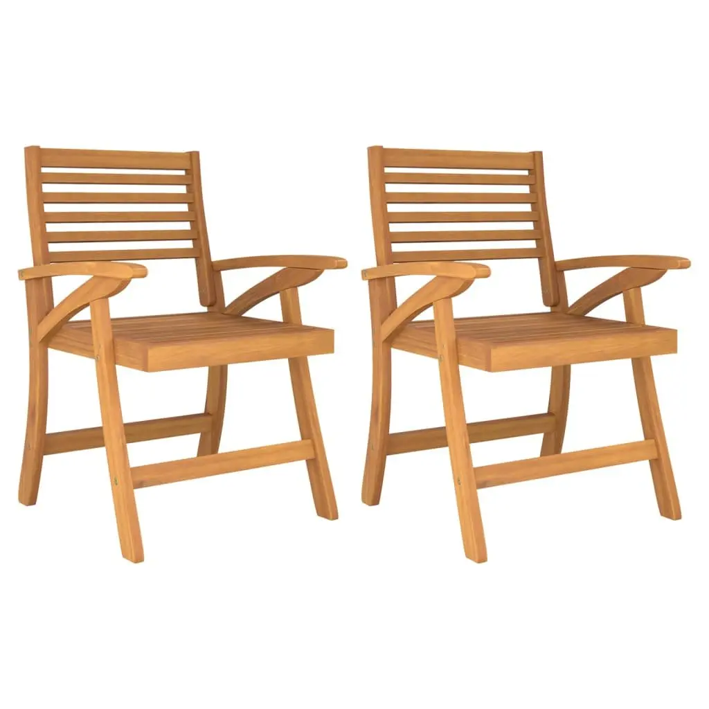 Outdoor Garden Chairs Solid Acacia Wood Brown 2 Piece Patio Seating Set
