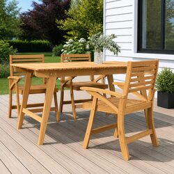 Solid Wood Garden Chairs Set of 3 for Outdoor Use