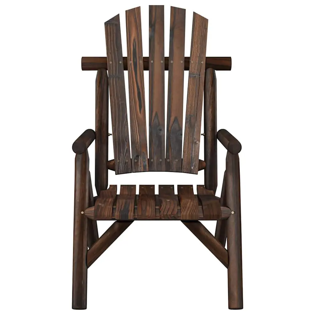 Adirondack Chair Solid Wood Spruce Brown Outdoor Garden Lounger Seating