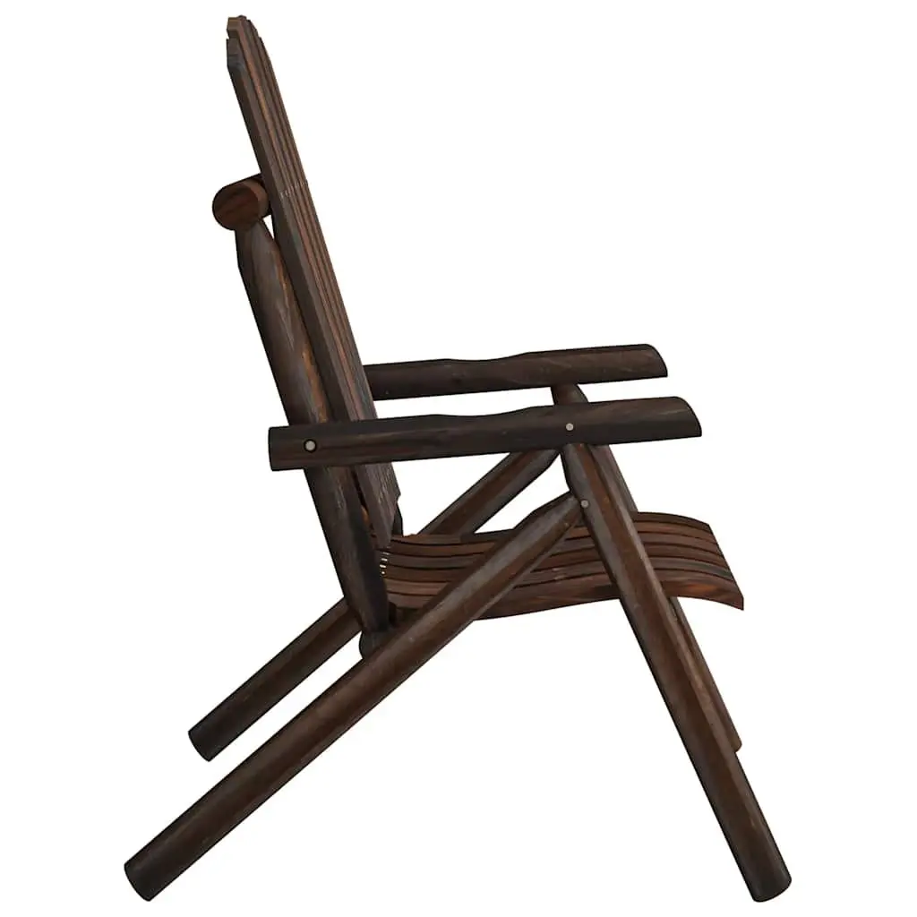 Adirondack Chair Solid Wood Spruce Brown Outdoor Garden Lounger Seating