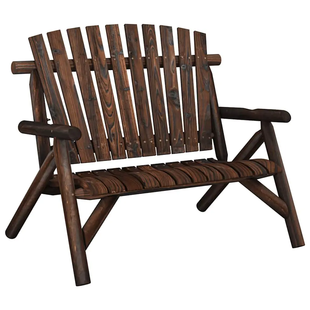 Garden Bench Wooden 2-Seater Brown Outdoor Furniture Patio Backyard