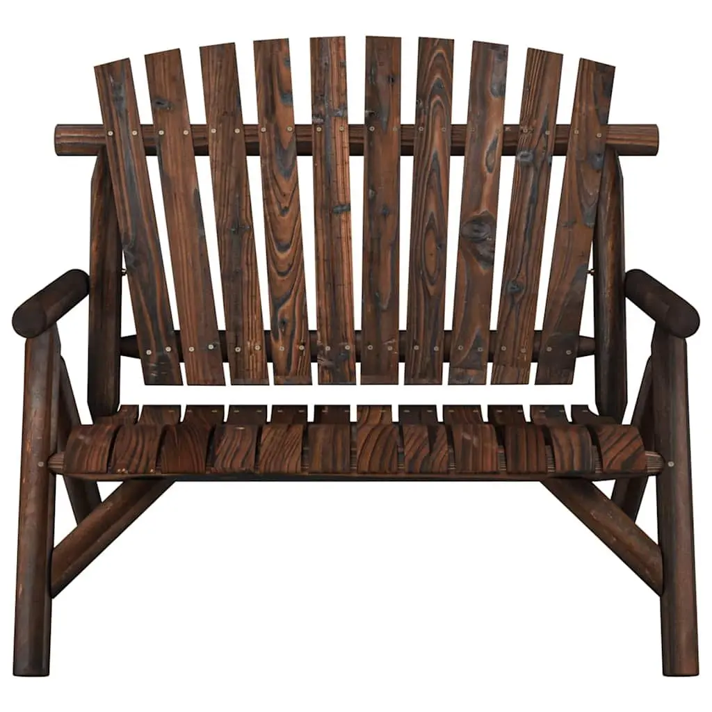 Garden Bench Wooden 2-Seater Brown Outdoor Furniture Patio Backyard