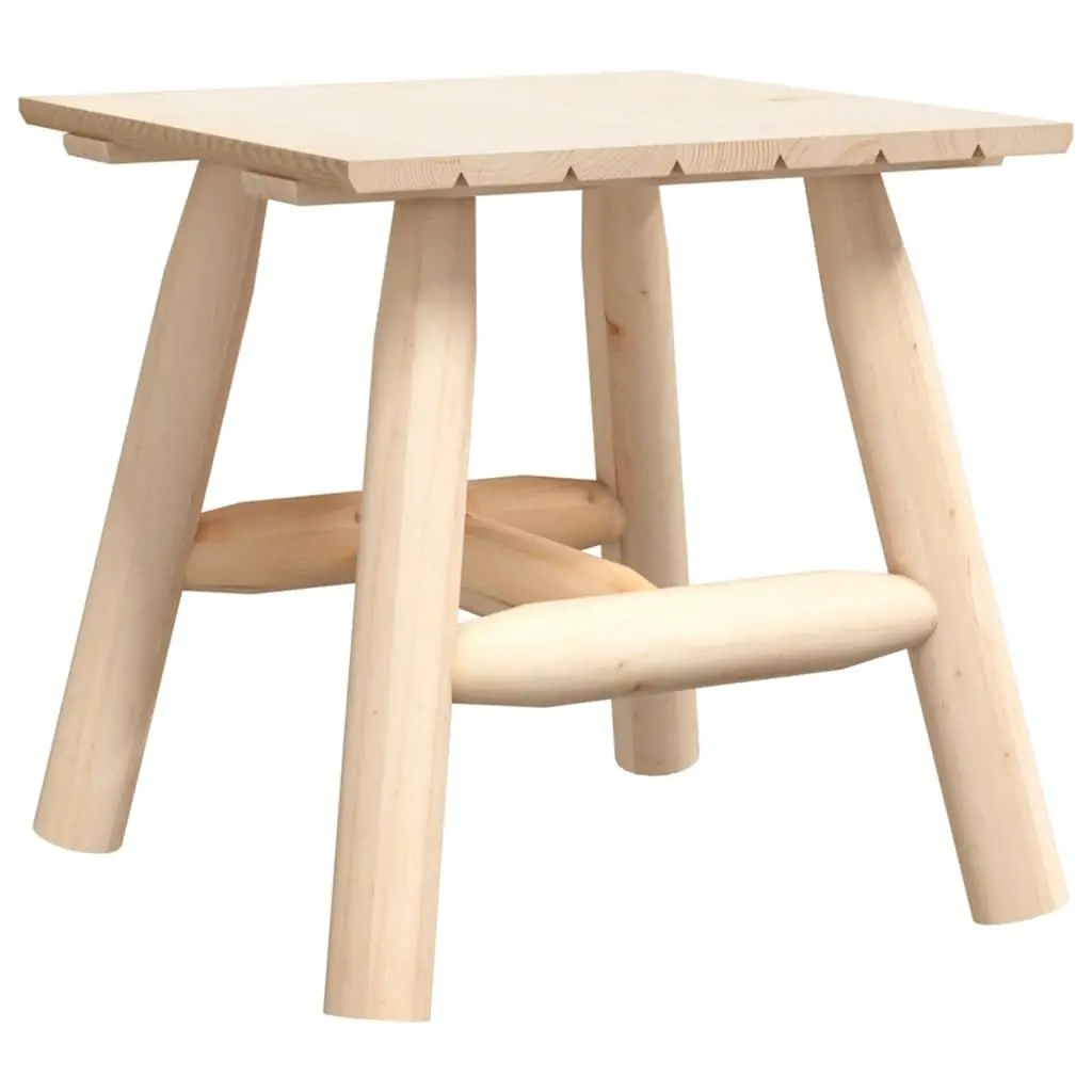 Brown Solid Wood Spruce Side Table for Outdoors