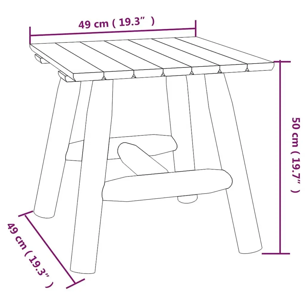 Brown Solid Wood Spruce Side Table for Outdoors