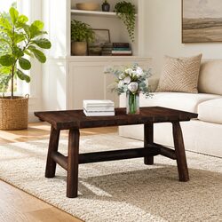 Brown Solid Spruce Wood Outdoor Coffee Table