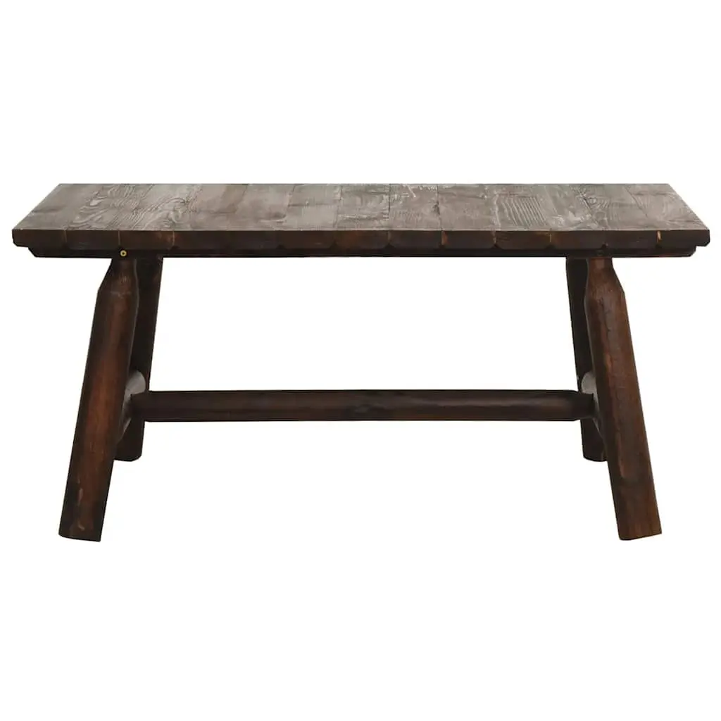 Brown Solid Spruce Wood Outdoor Coffee Table