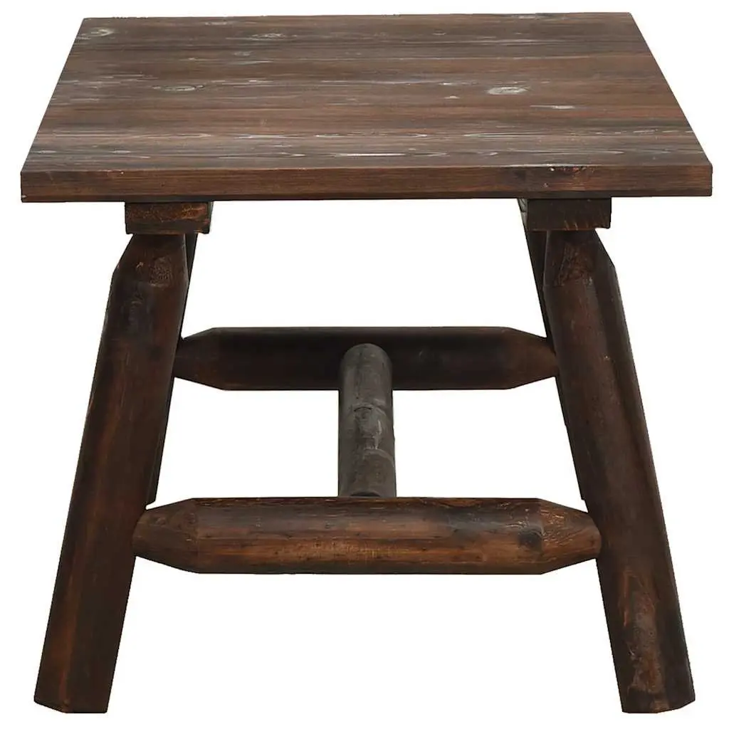 Brown Solid Spruce Wood Outdoor Coffee Table