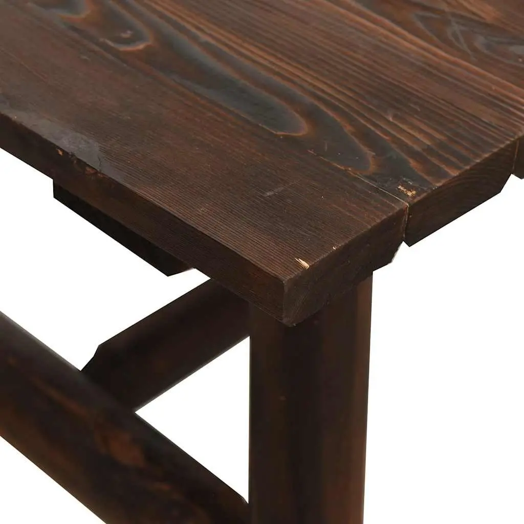 Brown Solid Spruce Wood Outdoor Coffee Table