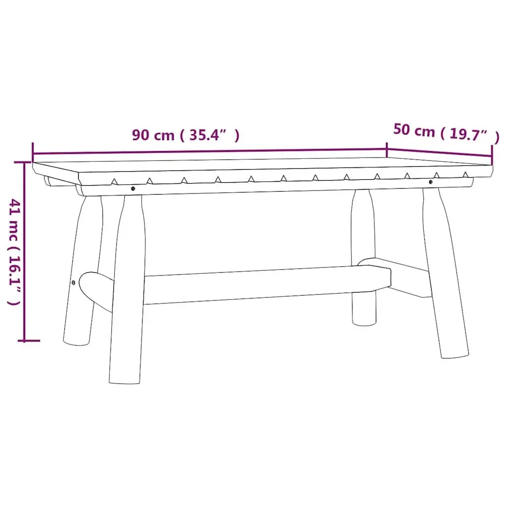Brown Solid Spruce Wood Outdoor Coffee Table