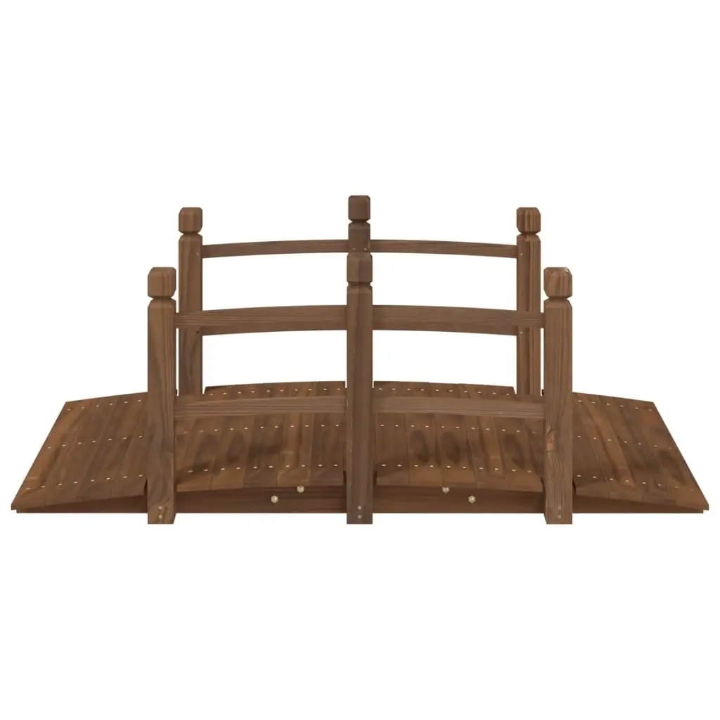 Wooden Outdoor Garden Bridge with Rails 150x67x56cm Brown